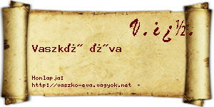 Vaszkó Éva névjegykártya