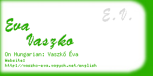 eva vaszko business card