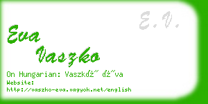 eva vaszko business card